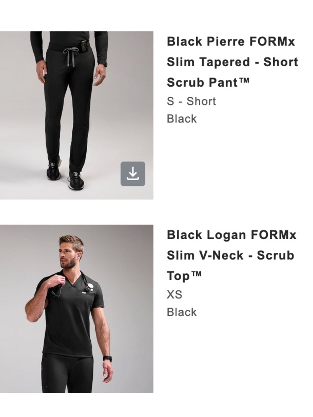 Figs Black Slim Tapered Men's Scrub Pants